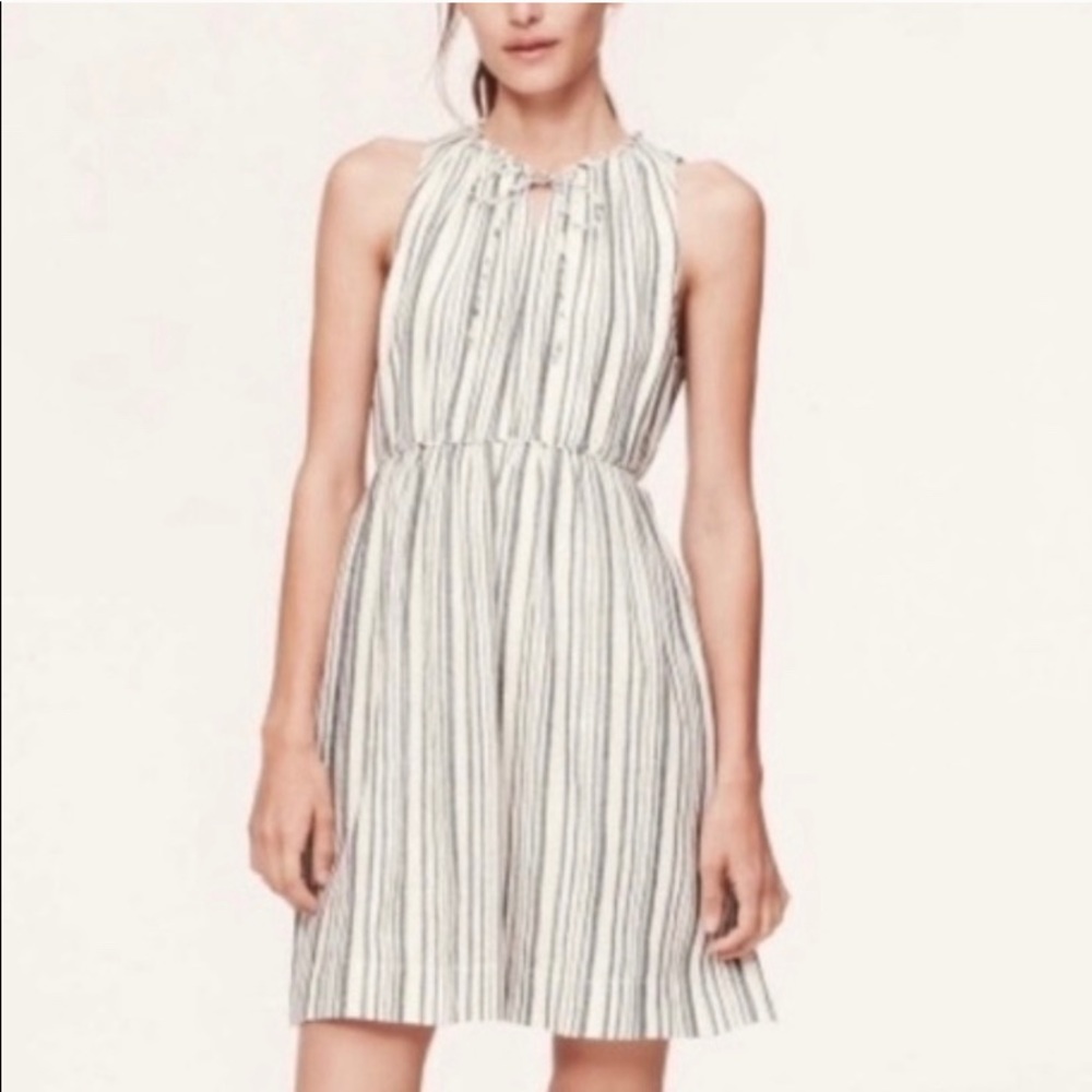 Loft Striped Linen Dress